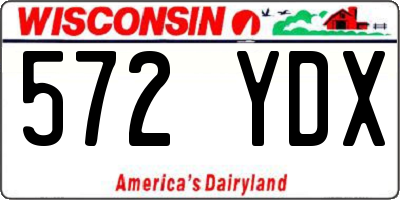 WI license plate 572YDX