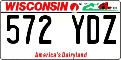 WI license plate 572YDZ