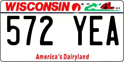 WI license plate 572YEA