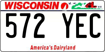 WI license plate 572YEC