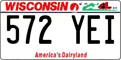 WI license plate 572YEI