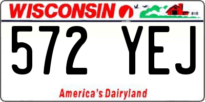 WI license plate 572YEJ