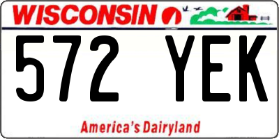 WI license plate 572YEK