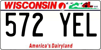 WI license plate 572YEL
