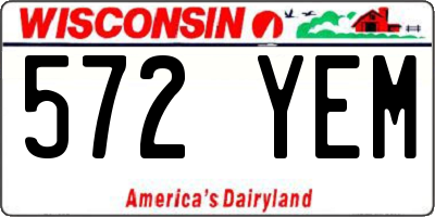 WI license plate 572YEM