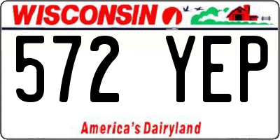 WI license plate 572YEP