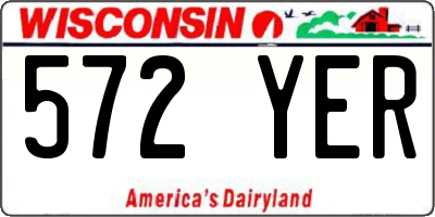 WI license plate 572YER