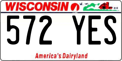 WI license plate 572YES