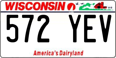 WI license plate 572YEV
