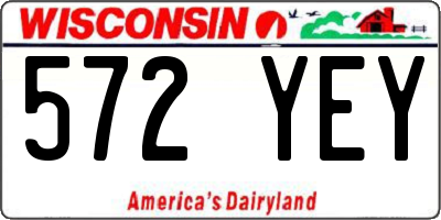 WI license plate 572YEY