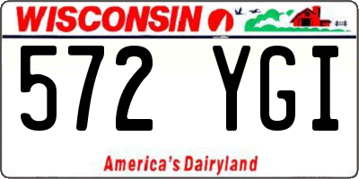WI license plate 572YGI