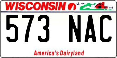 WI license plate 573NAC