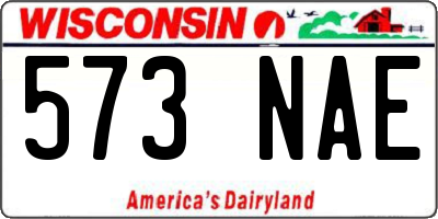 WI license plate 573NAE