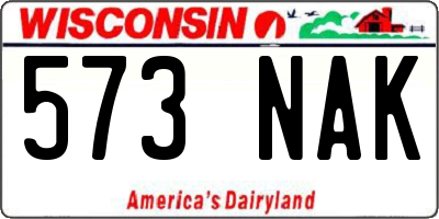 WI license plate 573NAK