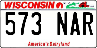 WI license plate 573NAR