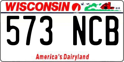 WI license plate 573NCB