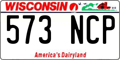 WI license plate 573NCP