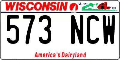 WI license plate 573NCW