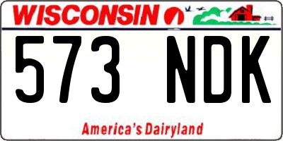 WI license plate 573NDK
