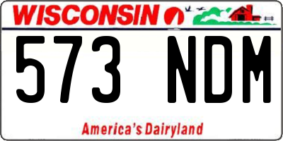 WI license plate 573NDM