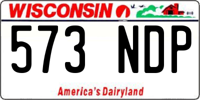 WI license plate 573NDP