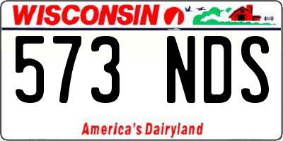 WI license plate 573NDS