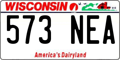 WI license plate 573NEA