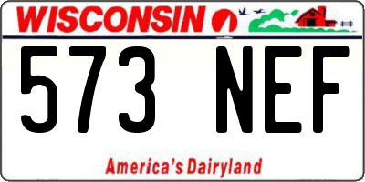 WI license plate 573NEF