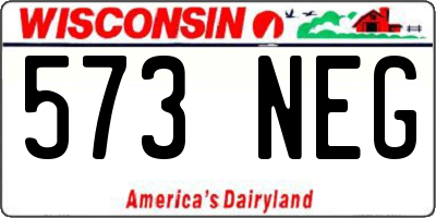 WI license plate 573NEG