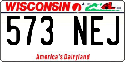 WI license plate 573NEJ