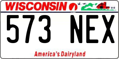 WI license plate 573NEX
