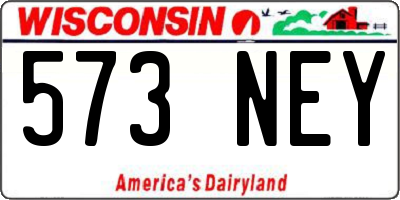 WI license plate 573NEY