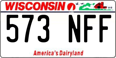 WI license plate 573NFF