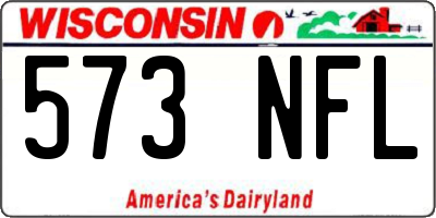 WI license plate 573NFL