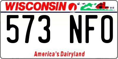 WI license plate 573NFO