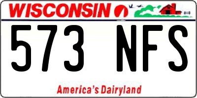 WI license plate 573NFS