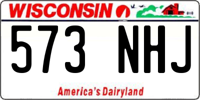 WI license plate 573NHJ