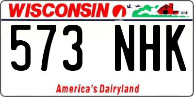 WI license plate 573NHK