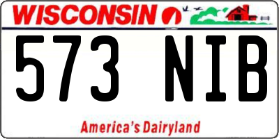 WI license plate 573NIB