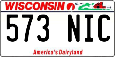 WI license plate 573NIC