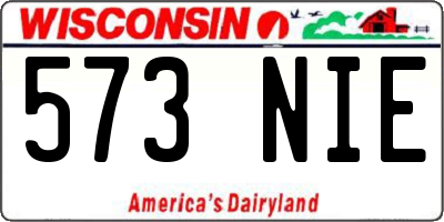WI license plate 573NIE