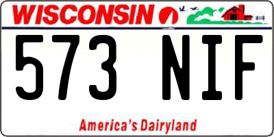 WI license plate 573NIF