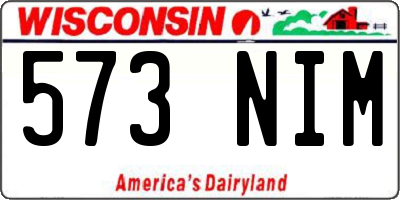 WI license plate 573NIM