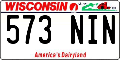 WI license plate 573NIN