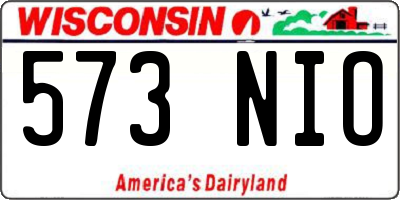WI license plate 573NIO