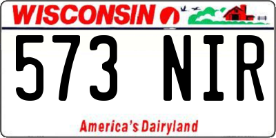 WI license plate 573NIR