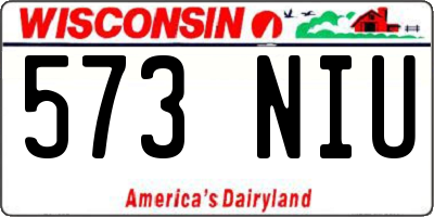 WI license plate 573NIU