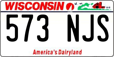 WI license plate 573NJS