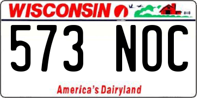 WI license plate 573NOC