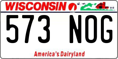 WI license plate 573NOG